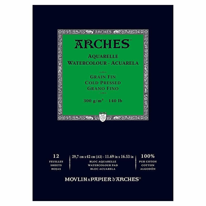 ARCHES PADS ARCHES A3 (297x420mm) 300gsm - Medium (CP) Arches Watercolour Pads