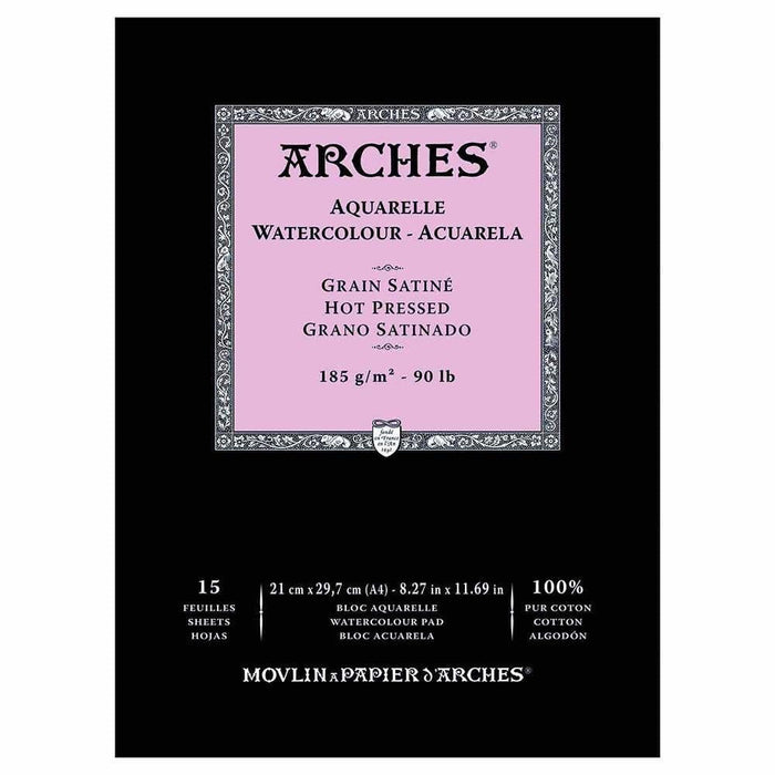 ARCHES PADS ARCHES A4 (210x297mm) 185gsm - Smooth (HP) Arches Watercolour Pads
