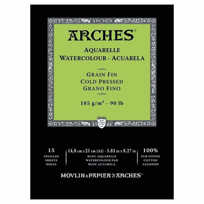 ARCHES PADS ARCHES A5 (148x210mm) 185gsm - Medium (CP) Arches Watercolour Pads