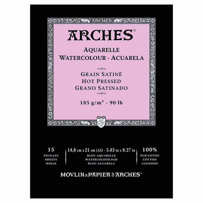 ARCHES PADS ARCHES A5 (148x210mm) 185gsm - Smooth (HP) Arches Watercolour Pads