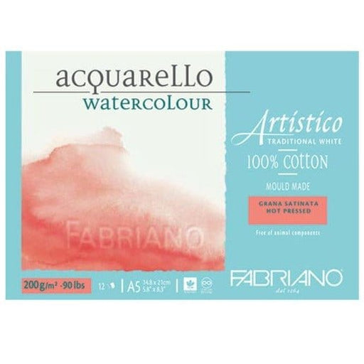 FABRIANO FABRIANO A5 Hotpress 200gsm Enhanced Fabriano Artistico Watercolour Pads