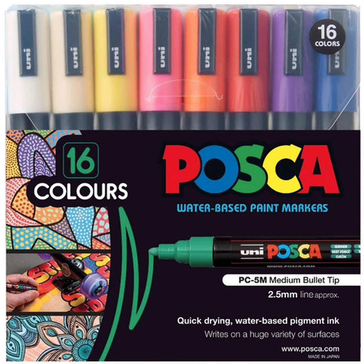 POSCA POSCA Posca PC-5M - Assorted Colours Set 16 Posca Sets