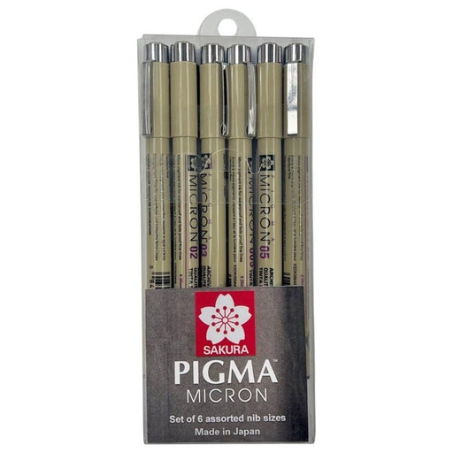 SAKURA SAKURA Sakura Pigma Micron Pen Assorted Black Set 6