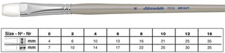 SILVER BRUSH SILVER BRUSH 0 (4mm x 7mm) Silver Brush 1502 Silverwhite Long Handle