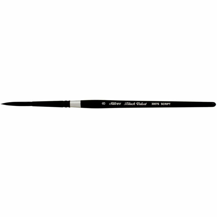 SILVER BRUSH SILVER BRUSH 8 (5mm x 32mm) Silver Brush 3007S Black Velvet Watercolour Brushes