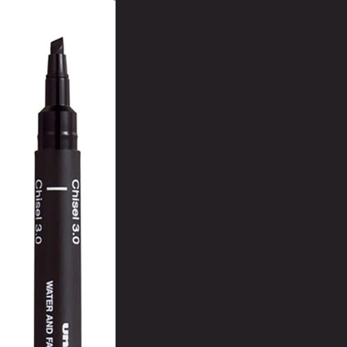 MITSUBISHI UNI PIN MITSUBISHI BLACK Size Chisel 3.0 Uni Pin 200 Fineliner Pens