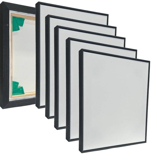 BUILD A CANVAS PINE 5 Pack Float Frames Gove Black with Artist Custom Canvas