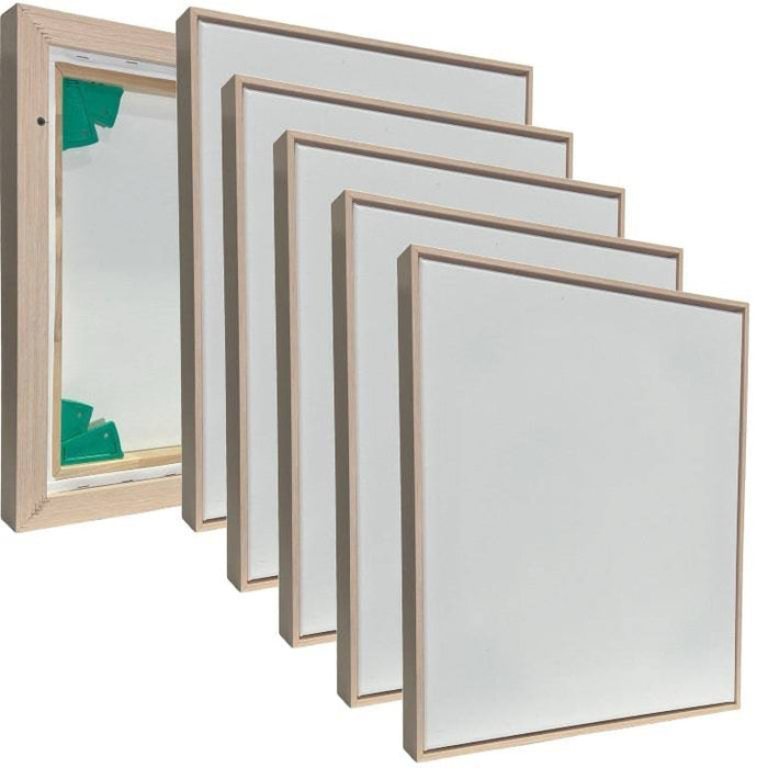 BUILD A CANVAS PINE 5 Pack Float Frames Gove White with Artist Custom Canvas