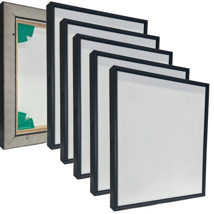 BUILD A CANVAS PINE 5 Pack Float Frames Jazz Black + Artist Custom Canvas