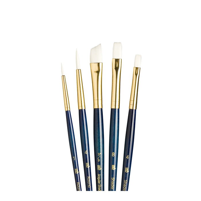 Princeton Real Value Synthetic White Taklon Short Handle 5Pc Set
