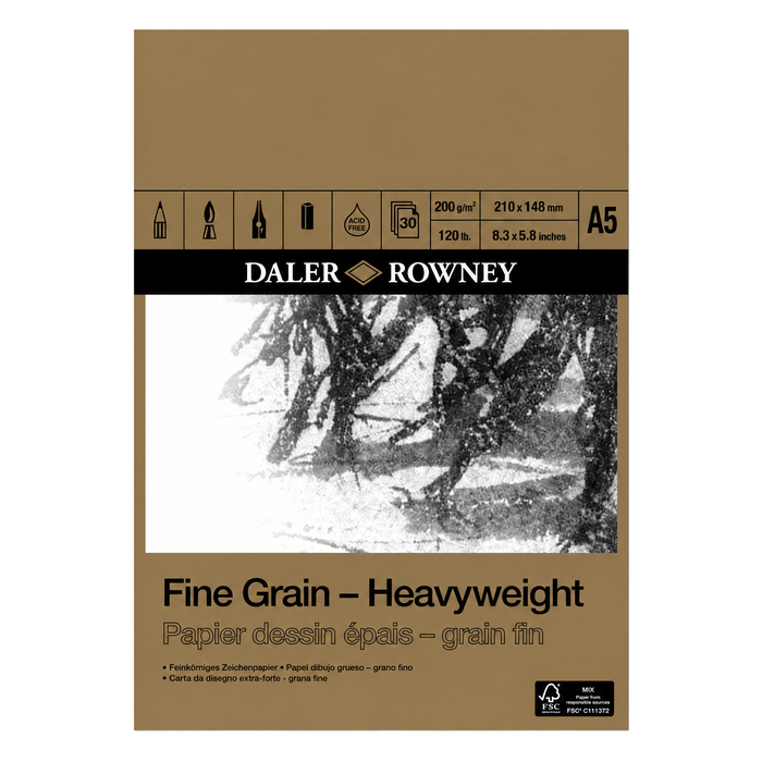Daler Rowney Fine Grain Heavyweight Pads 200gsm 30 Sheets