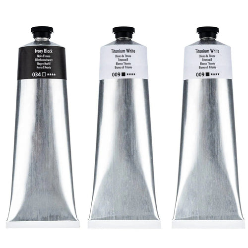 Georgian Oil Paint Titanium White & Ivory Black 225ml Set