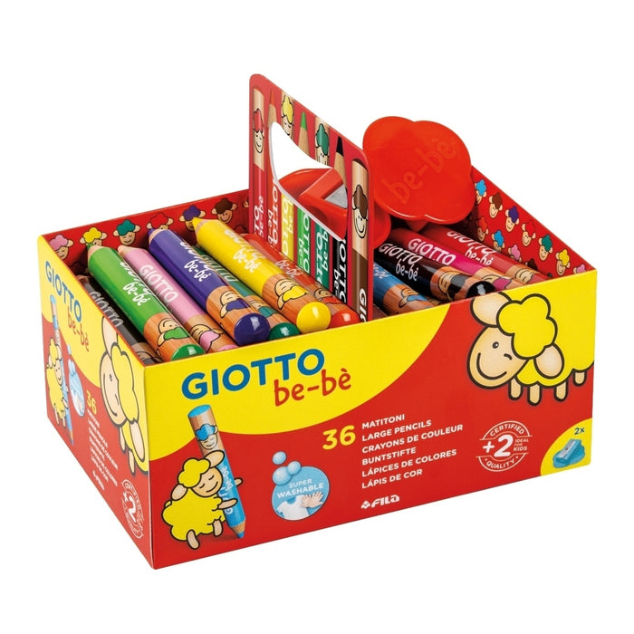 Giotto be-be' Jumbo Colored Pencils Schoolpack 36 pcs + 3 Sharpeners