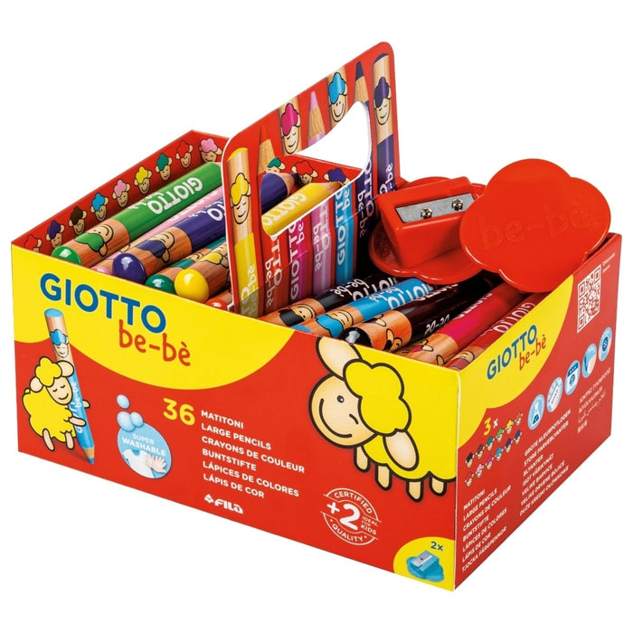 Giotto be-be' Jumbo Colored Pencils Schoolpack 36 pcs + 3 Sharpeners