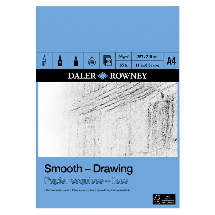 Daler Rowney Smooth Drawing Pads 96gsm 50 Sheets