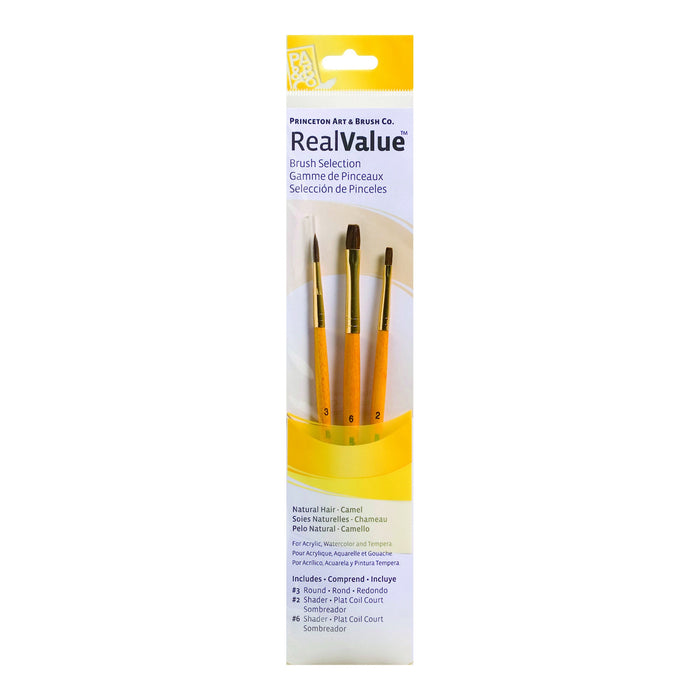 Princeton Real Value Synthetic Camel Short Handle 3Pc Set