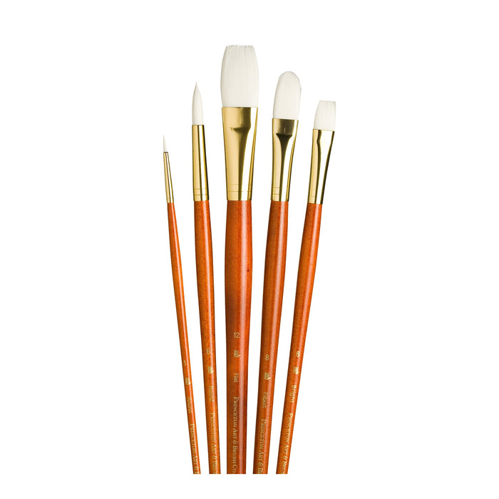Princeton Real Value Synthetic White Taklon Long Handle 5Pc Set