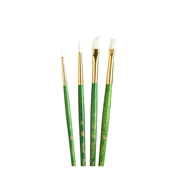 Princeton Real Value Synthetic White Taklon Short Handle 4Pc Set