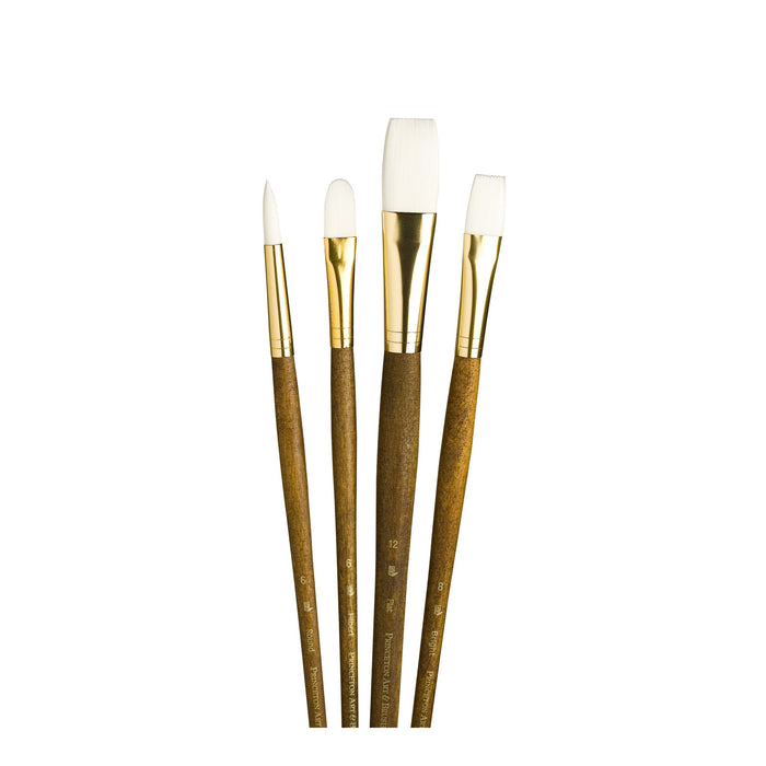 Princeton Real Value Synthetic White Taklon Long Handle 4Pc Set