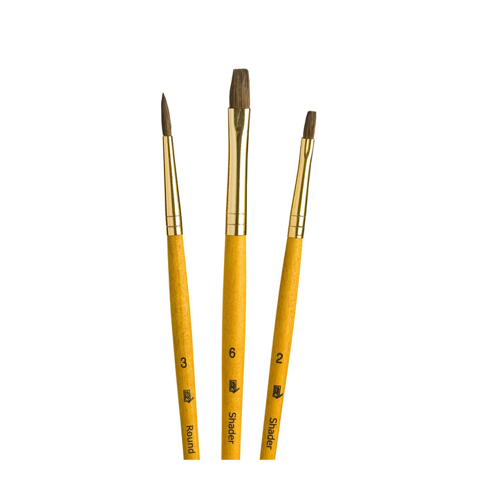 Princeton Real Value Synthetic Camel Short Handle 3Pc Set