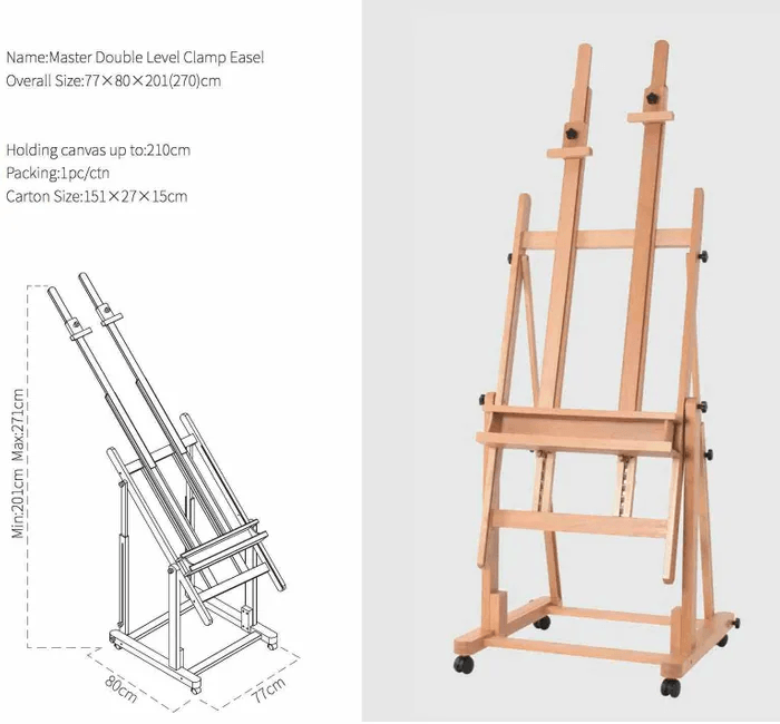 ALESANDRO EASELS ALESANDRO Alesandro Large Double Mast Studio Easel