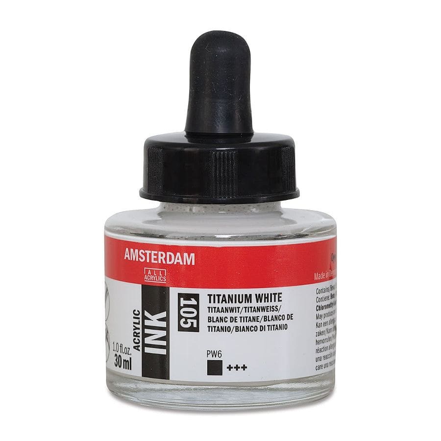 Amsterdam 30ml Ink 105 Titanium White Ink — The Sydney Art Store