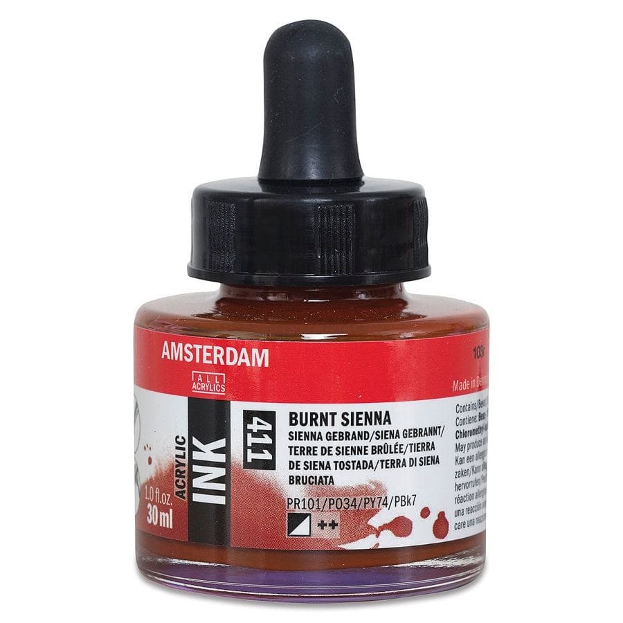 Amsterdam 30ml Ink 411 Burnt Sienna Ink — The Sydney Art Store