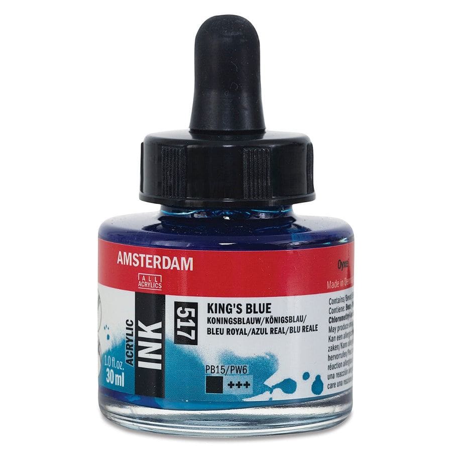 Amsterdam 30ml Ink 517 Kings Blue Ink — The Sydney Art Store