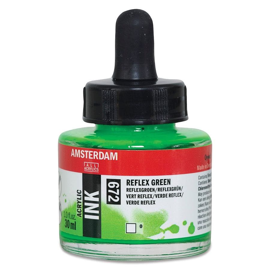 Amsterdam 30ml Ink 672 Reflex Green Ink | The Sydney Art Store