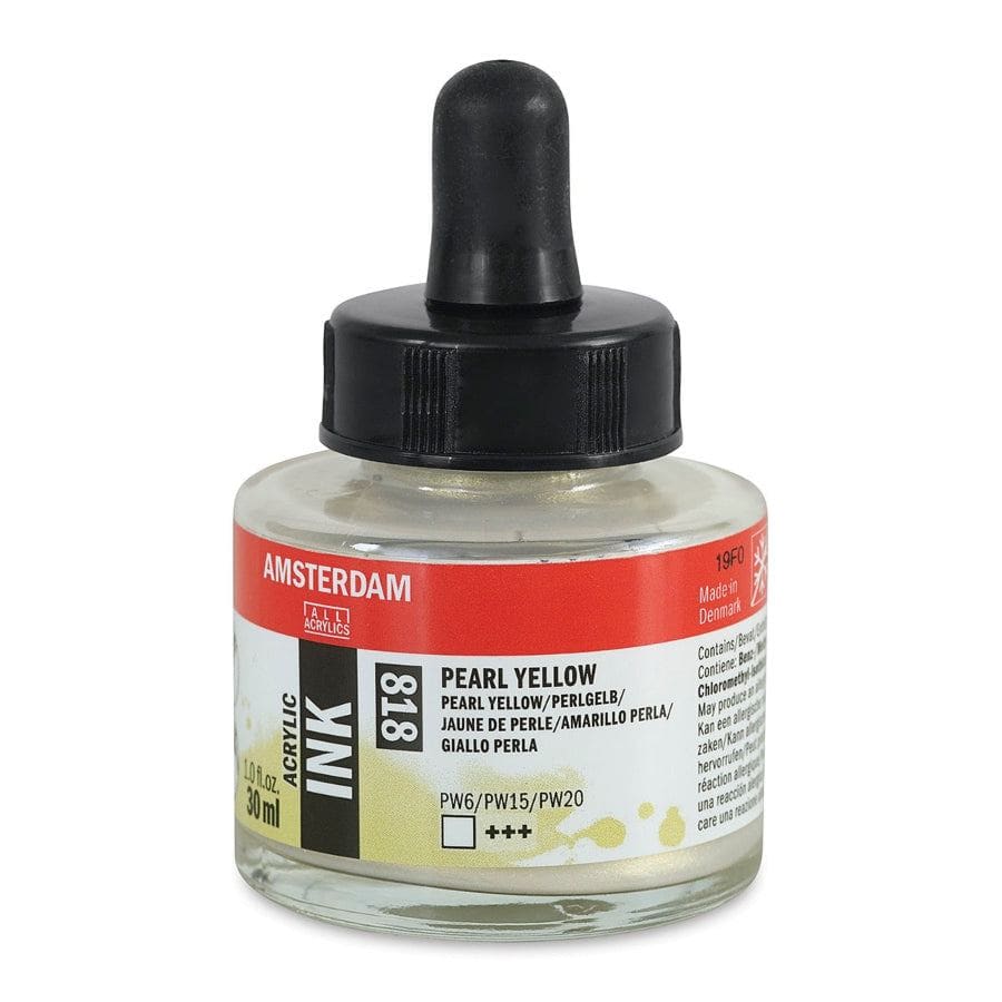 Amsterdam 30ml Ink 818 Pearl Yellow Ink | The Sydney Art Store