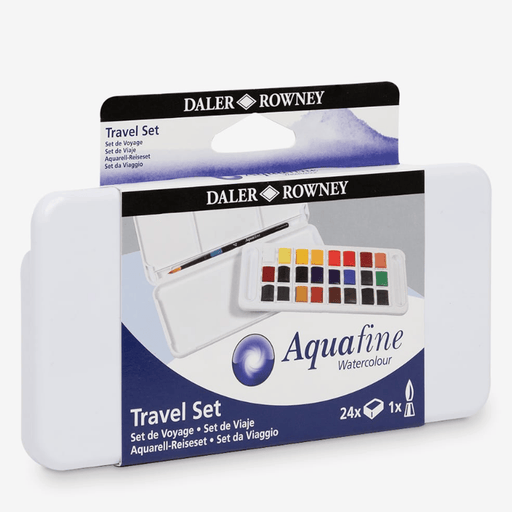 DALER ROWNEY DALER ROWNEY Aquafine Travel Tin Set of 24 + Brush