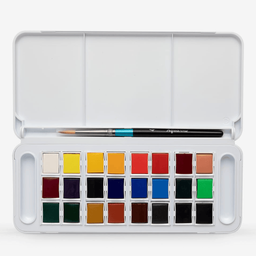 DALER ROWNEY DALER ROWNEY Aquafine Travel Tin Set of 24 + Brush