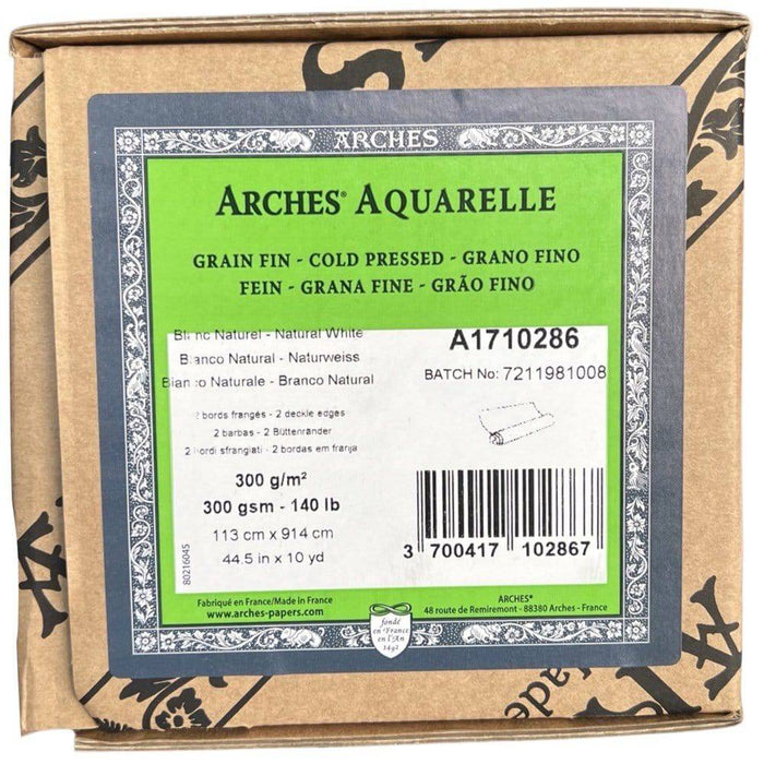 ARCHES ROLLS ARCHES Coldpress | 1.13m x 9.14m Arches 100% Cotton Watercolour Rolls 300gsm ( Natural White )