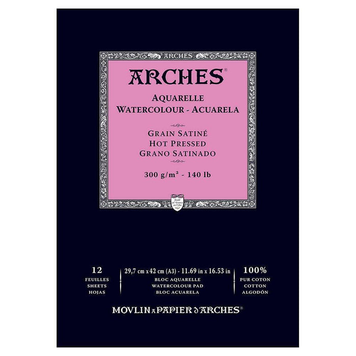 ARCHES PADS ARCHES A3 (297x420mm) 300gsm - Smooth (HP) Arches Watercolour Pads