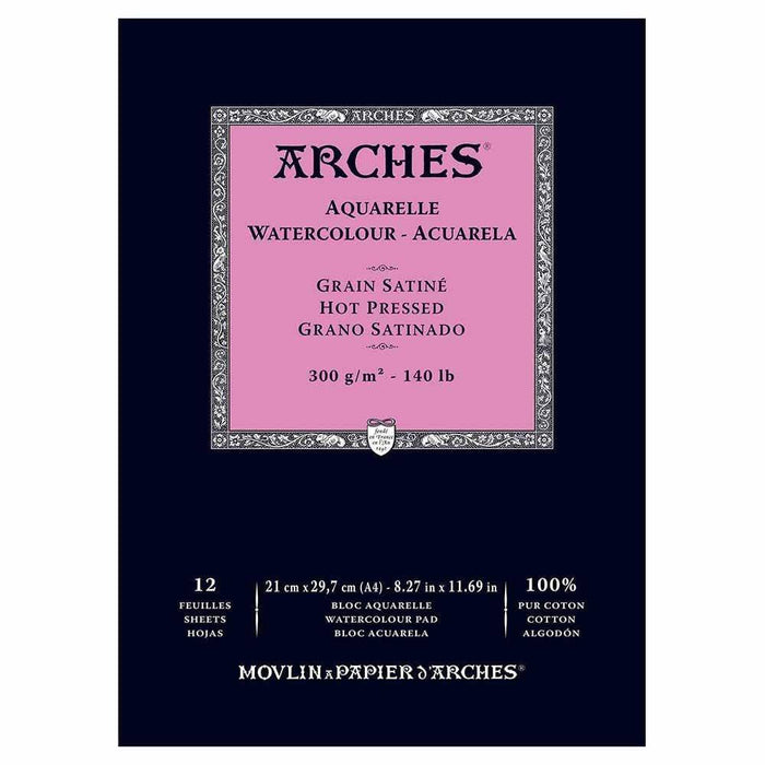 ARCHES PADS ARCHES A4 (210x297mm) 300gsm - Smooth (HP) Arches Watercolour Pads