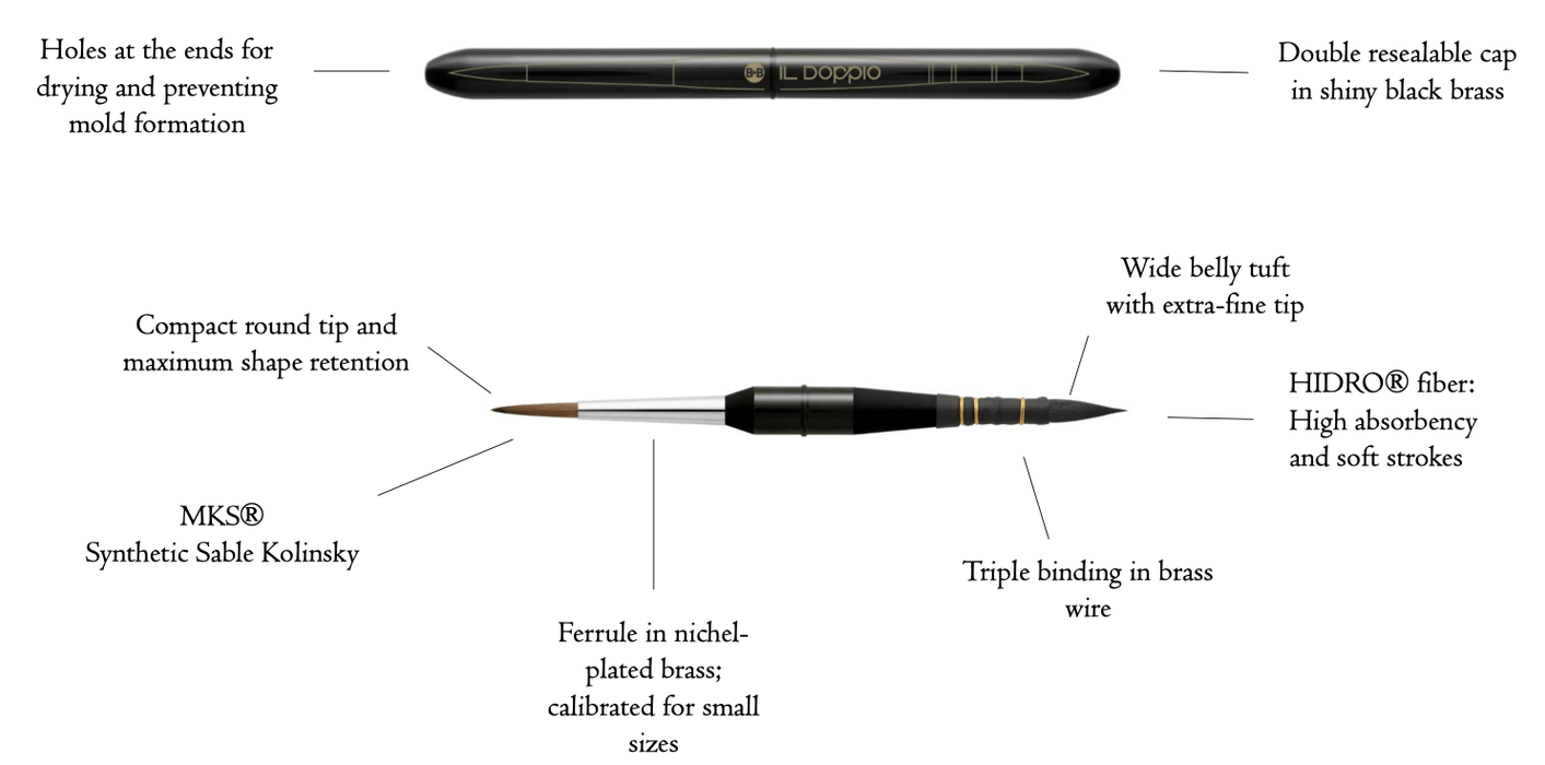 BORCIANI E BONAZZI Borciani e Bonazzi 710 IL Doppio Travel Brush