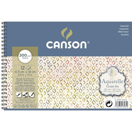 CANSON CANSON Canson Aquarelle Watercolour CP Spiral Pad 300gsm 12.5x18cm