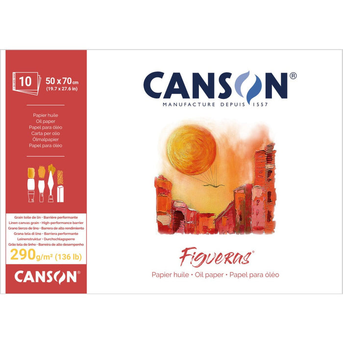 CANSON PADS FIGUERAS 50x70cm : PAD 10 Sheets Canson Figueras 290gsm Canvas Pads