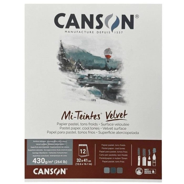 CANSON MI-TEINTES CANSON 32x41cm Canson Mi-Teintes 430gsm Pastel Paper Pads Cool Tones