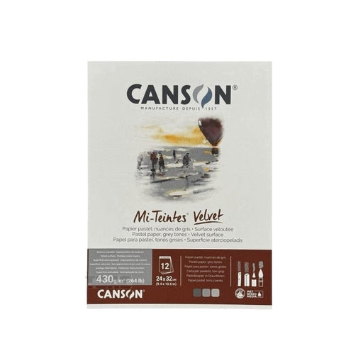 CANSON MI-TEINTES CANSON 24x32cm Canson Mi-Teintes 430gsm Pastel Paper Pads Grey Tones