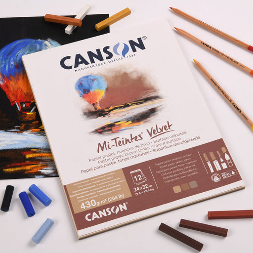 Canson Mi-Teintes Velvet 430gsm Pastel Paper Pads Brown Tones - The Sydney Art Store