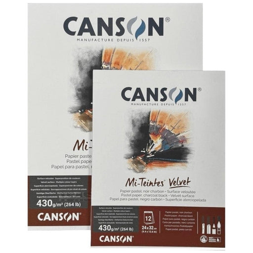 CANSON PADS MI-TEINTES Canson Mi-Teintes Velvet 430gsm Pastel Paper Pads Charcoal Black
