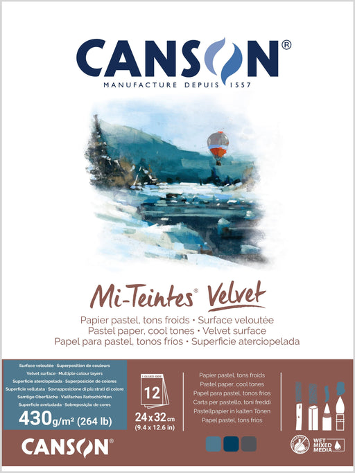 Canson Mi-Teintes Velvet 430gsm Pastel Paper Pads Cool Tones - The Sydney Art Store