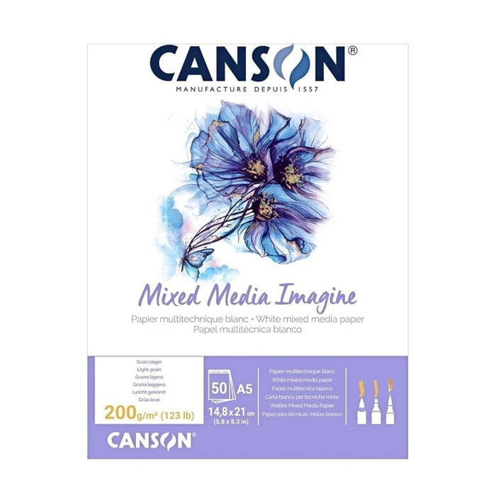 CANSON PADS CANSON A5 - 200gsm 50 Sheets Canson Mix Media Imagine Pads