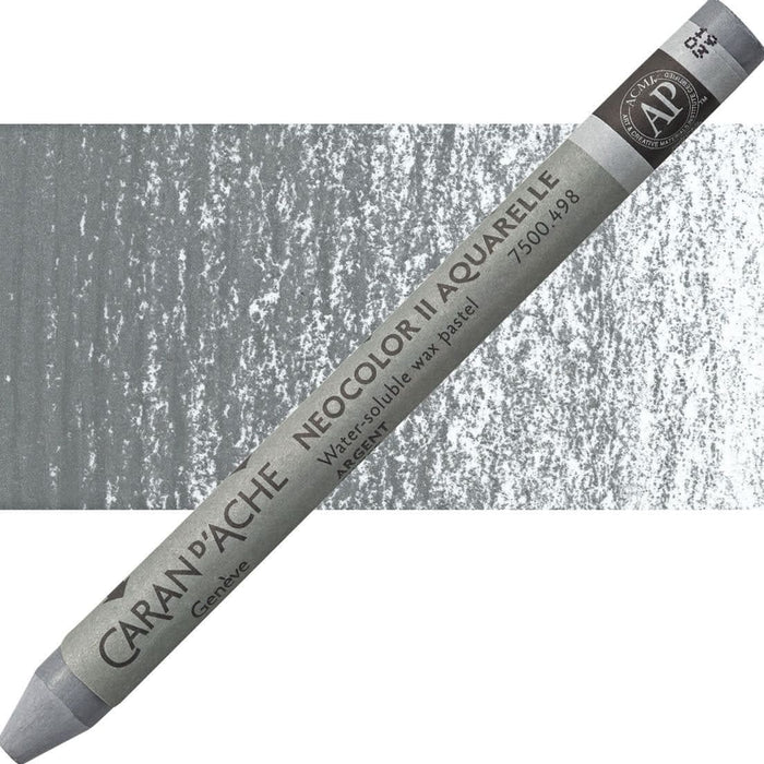 CARAN D’ACHE CARAN D’ACHE 498 SILVER Caran D’Ache NEOCOLOR II Wax Pastels (watersoluble)
