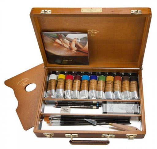 Charvin Large Wooden Box Extra Fine Oil Set - The Sydney Art Store