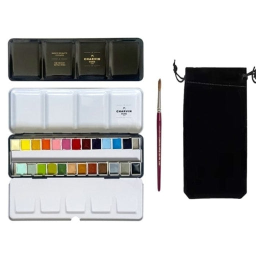 CHARVIN SETS CHARVIN Charvin Watercolour Metal Pan Set 24 + Brush