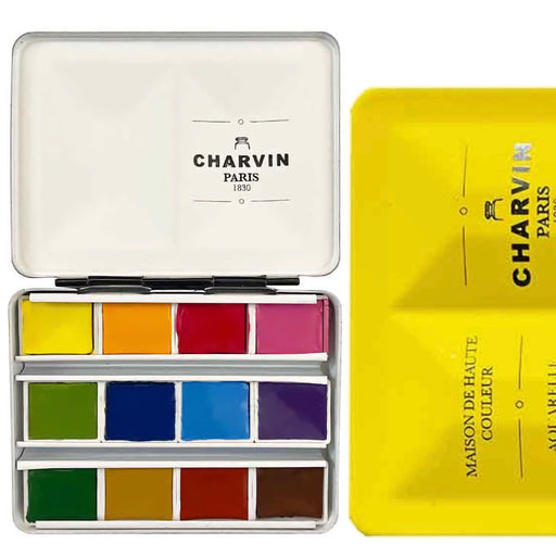 CHARVIN SETS CHARVIN Charvin Yellow Watercolour Metal Pan Set 12 half pans