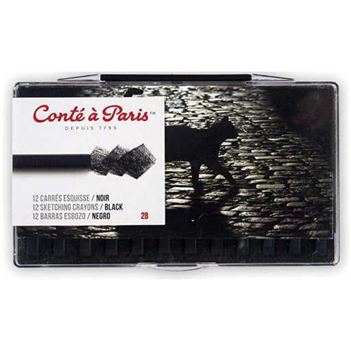 CONTE CONTE Conte Crayon Sketch Black 2B Set 12