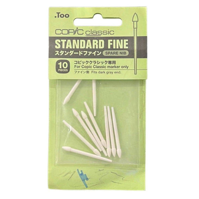 COPIC ACCESSORIES Copic Classic Spare Nib Standard Fine 10Pcs